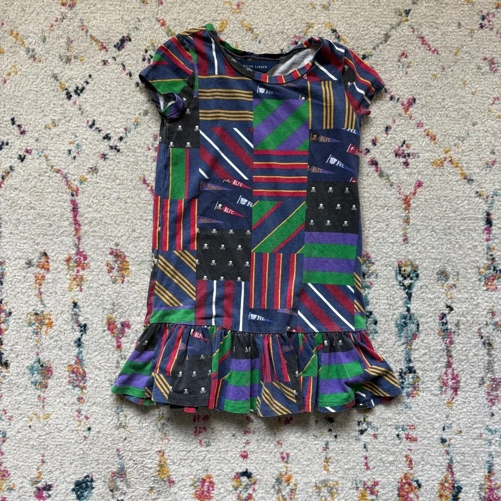 Ralph Lauren Dress Girls 5 Short Sleeve Ruffle